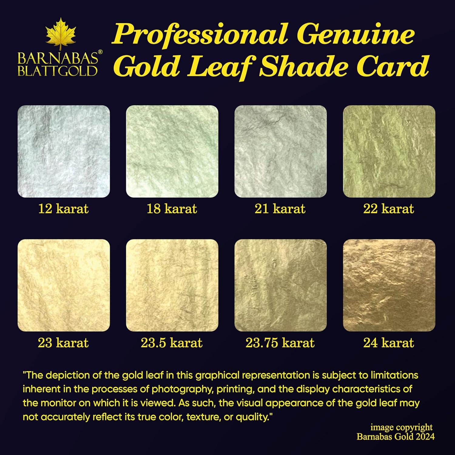 Hoja de Oro 12K BARNABAS BLATTGOLD - 25 Hojas 8.6 cm