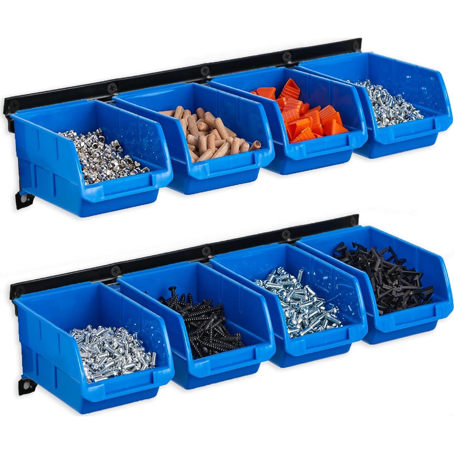 Estantería de Almacenamiento Wallmaster 8 Contenedores Azul