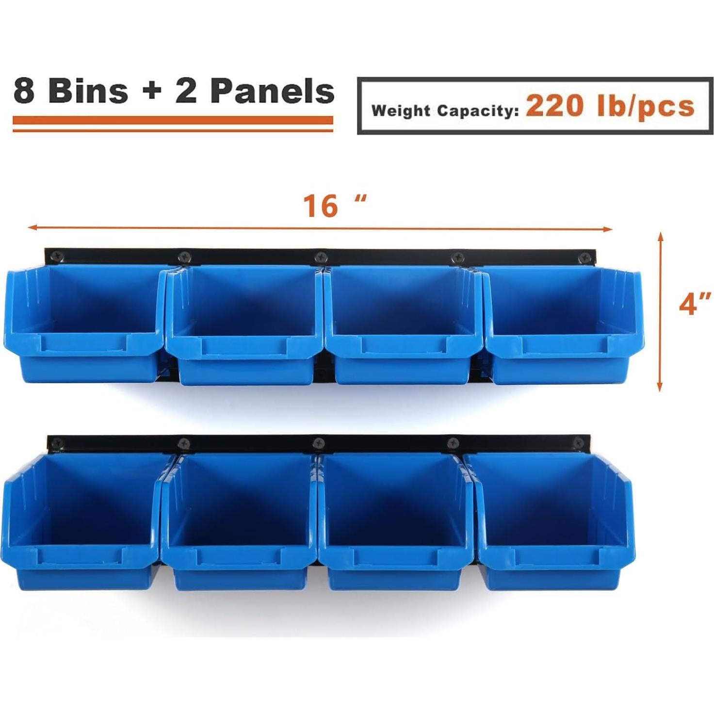 Estantería de Almacenamiento Wallmaster 8 Contenedores Azul