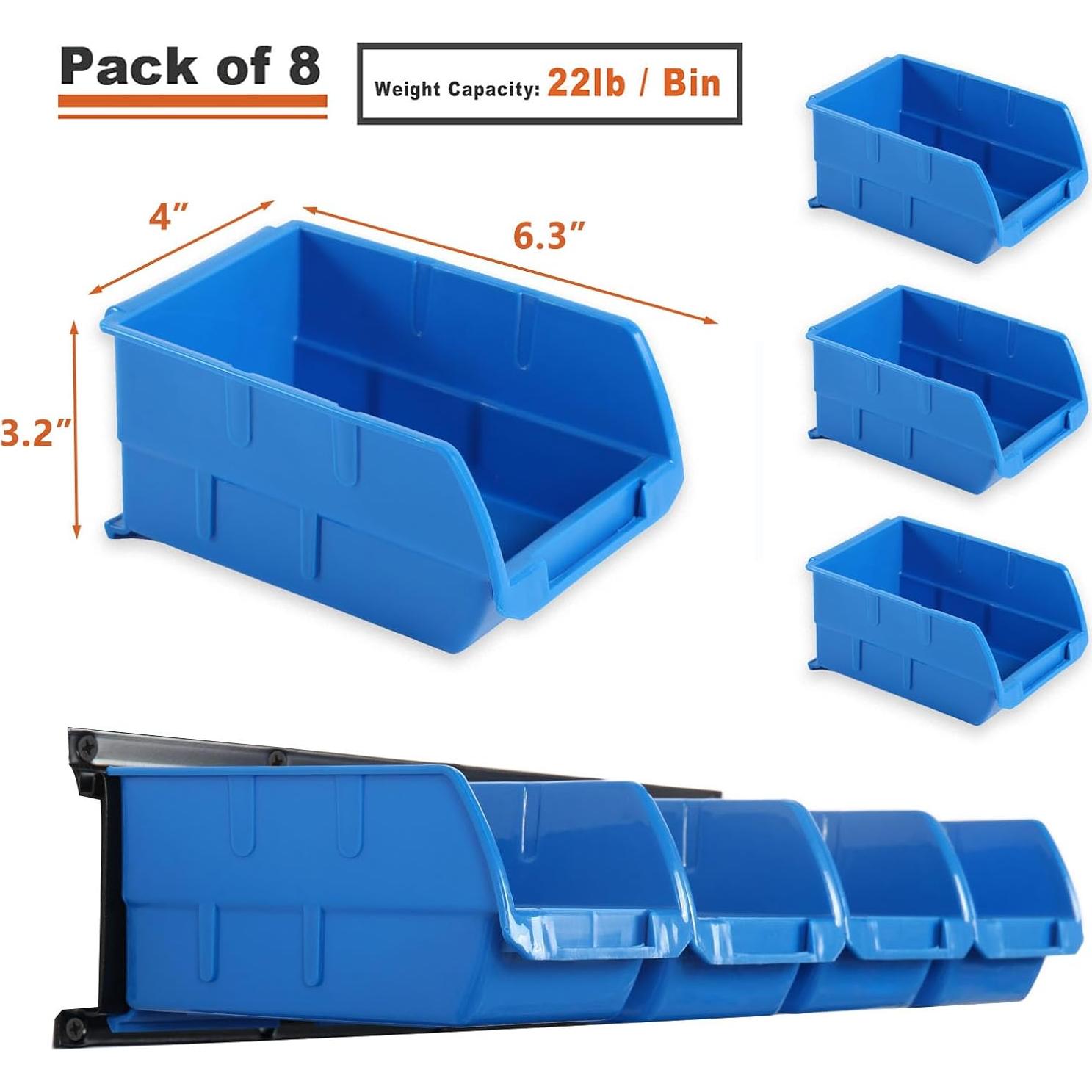 Estantería de Almacenamiento Wallmaster 8 Contenedores Azul