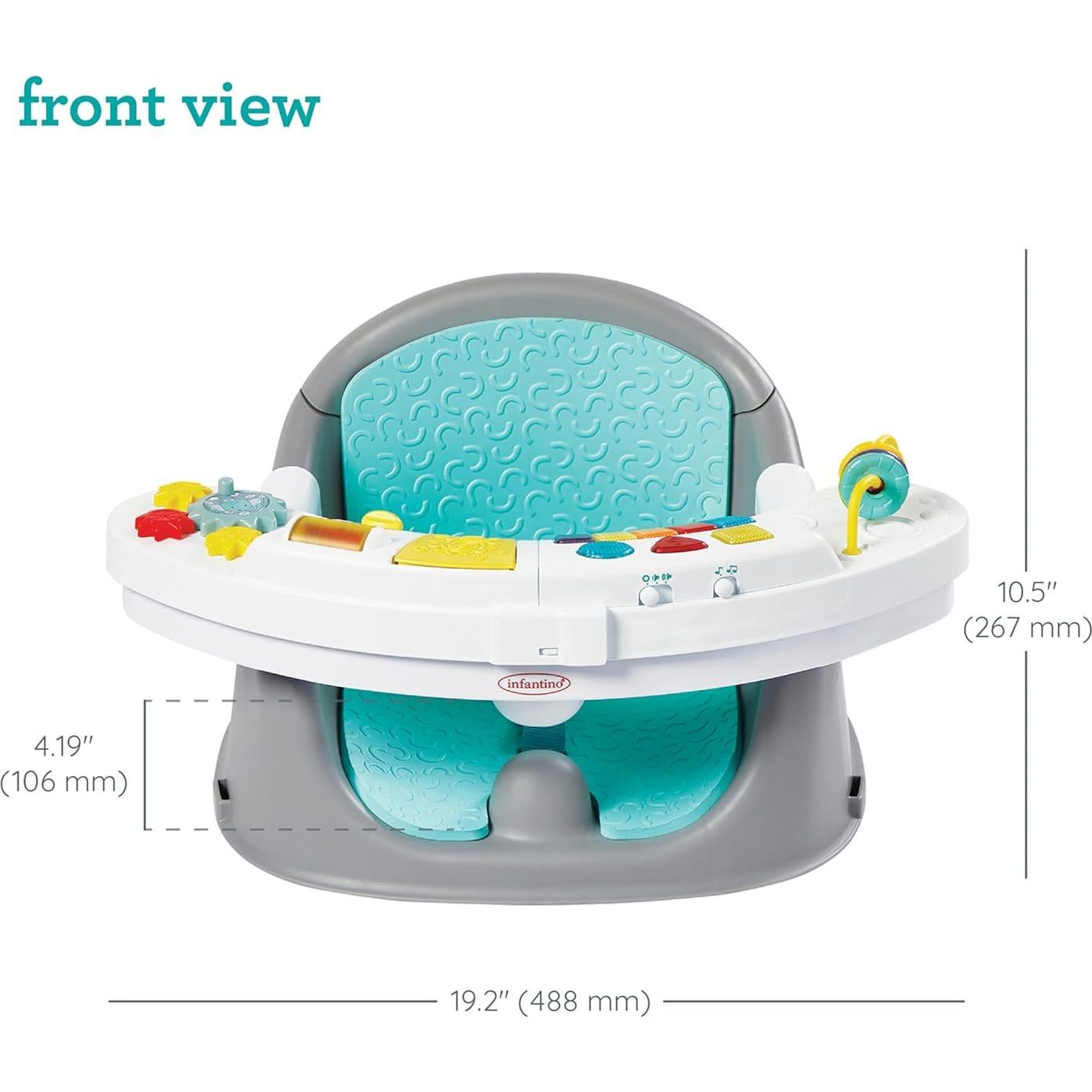 Infantino Asiento 3-en-1 Verde Azulado - Actividades y Música