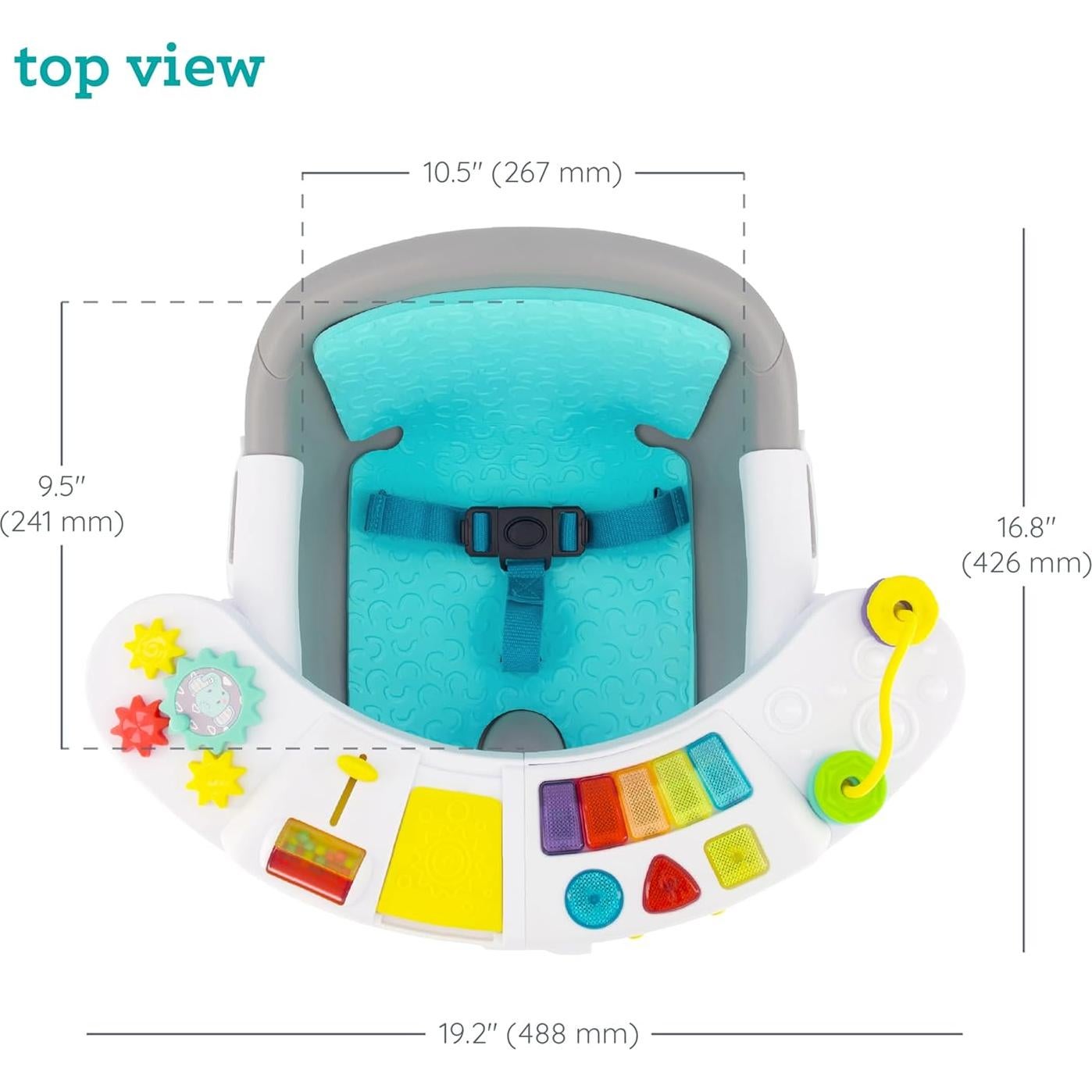 Infantino Asiento 3-en-1 Verde Azulado - Actividades y Música