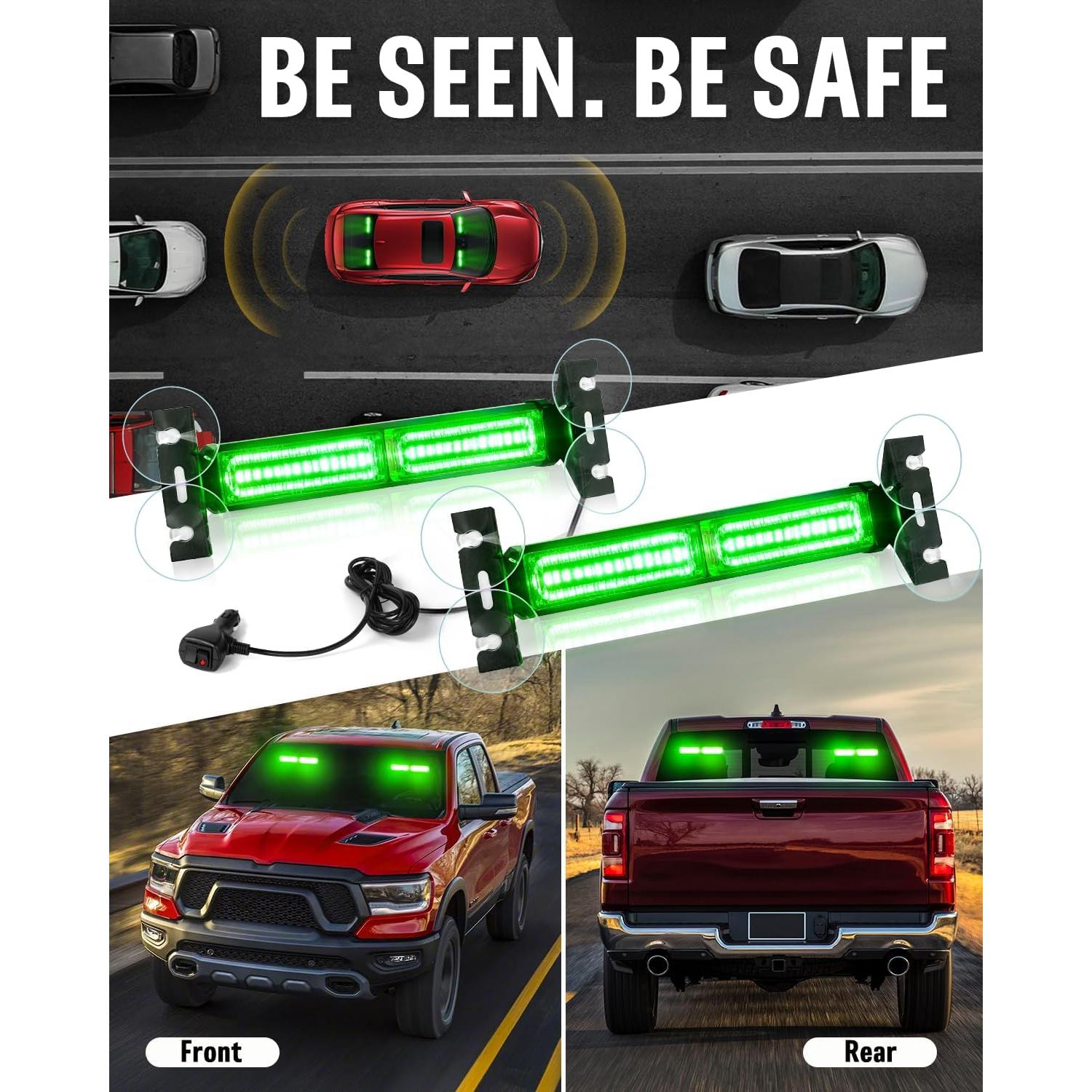 Barra de Luz Estroboscópica HLauto 1002L 40 LEDs Verde 27.1cm