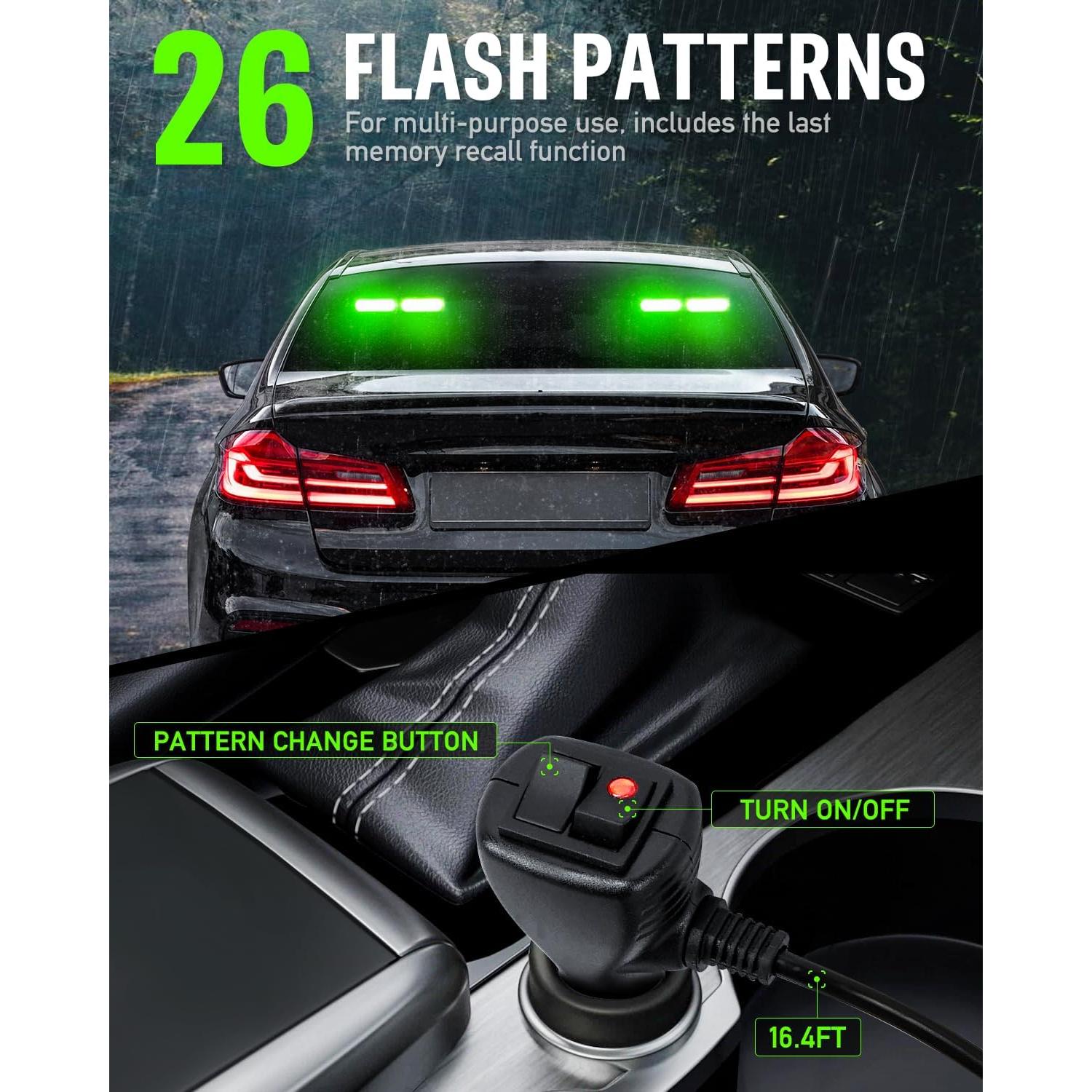 Barra de Luz Estroboscópica HLauto 1002L 40 LEDs Verde 27.1cm