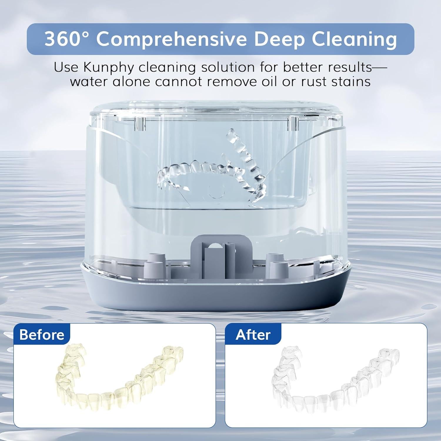 Limpiador Ultrasónico KUNPHY 220ML para Joyería y Dentaduras