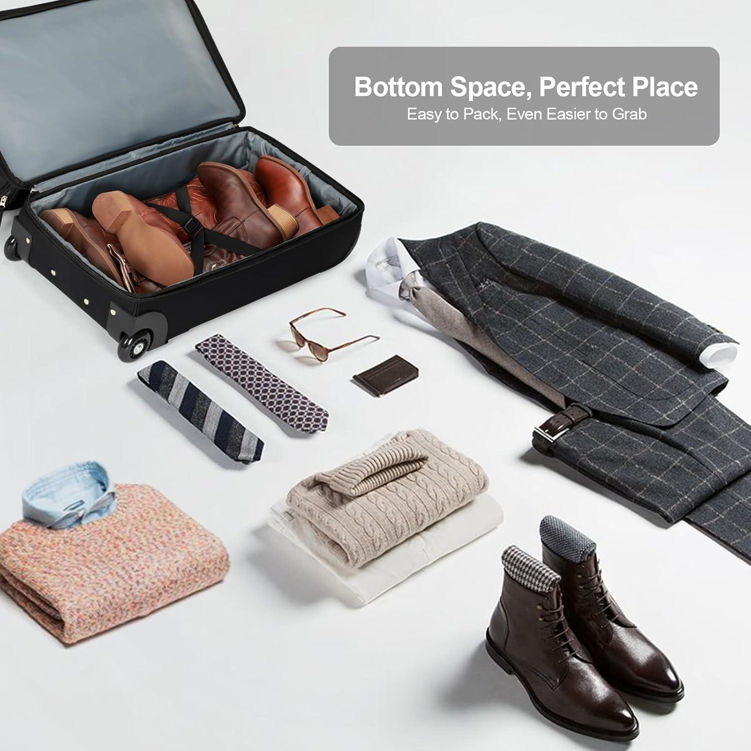 Bolsa de Ropa con Ruedas RackVibe, Negro, 45 cm, 3 en 1