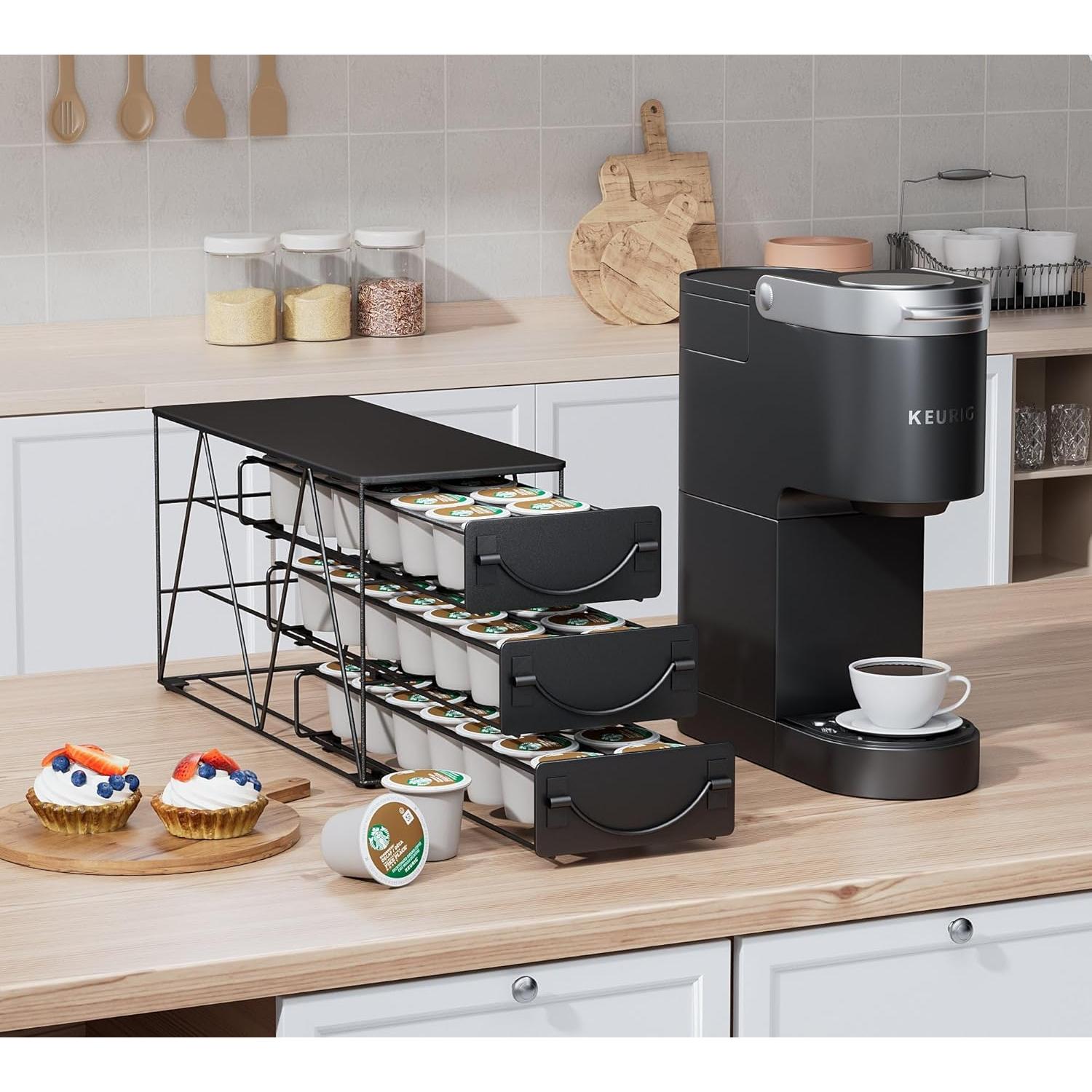 Soporte para cápsulas de café HFHOME 42 K-cups metal negro
