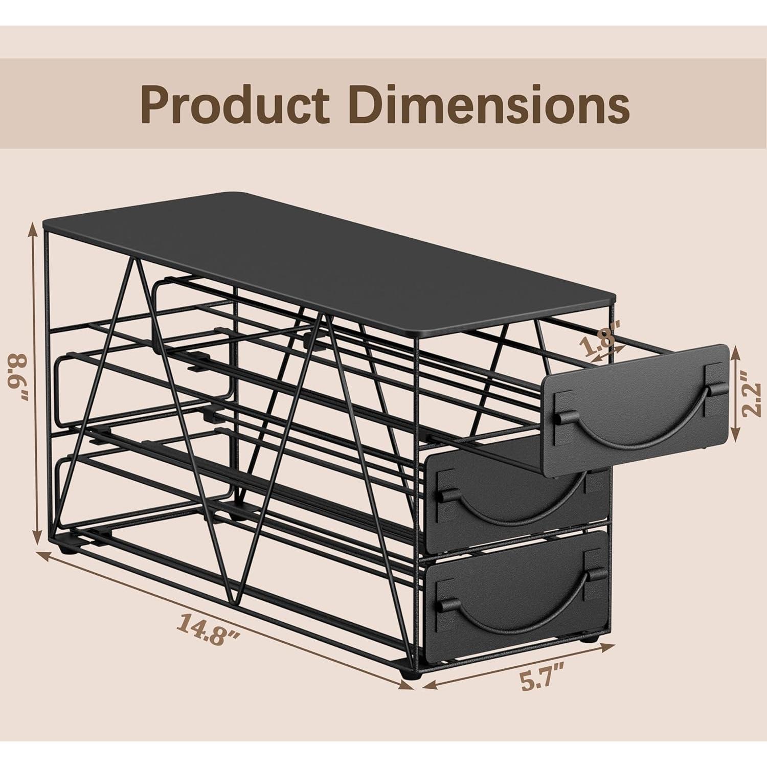 Soporte para cápsulas de café HFHOME 42 K-cups metal negro