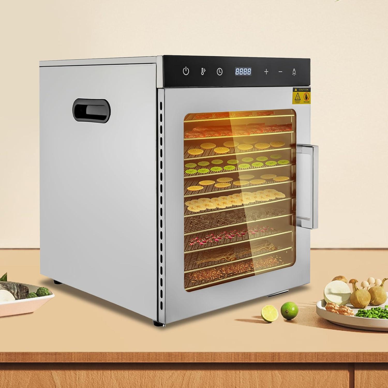 Deshidratador de Alimentos Liffshsy 10 Bandejas 800W Acero Inoxidable