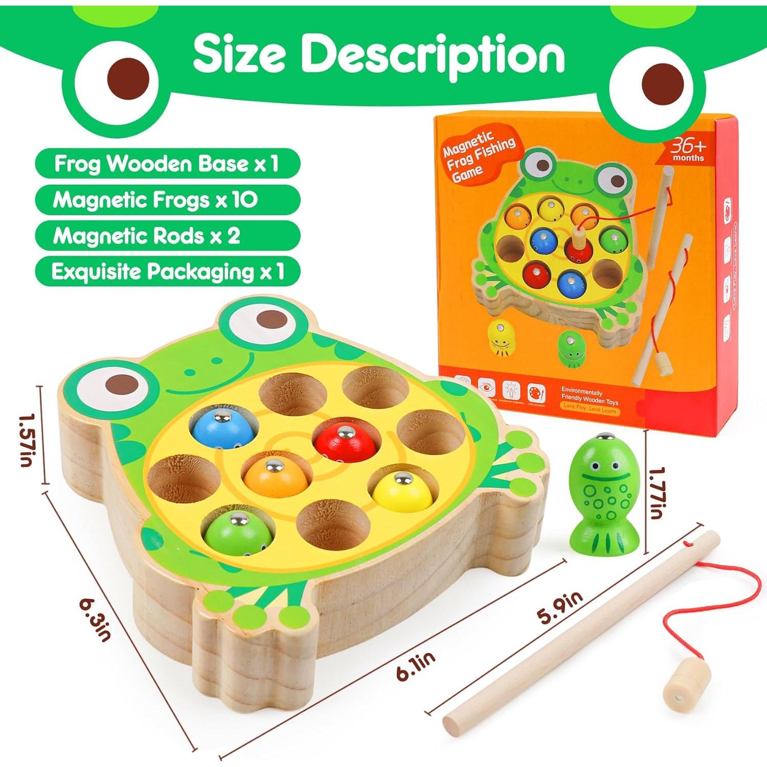 Juego de Pesca Magnético de Madera NAODONGLI para Niños