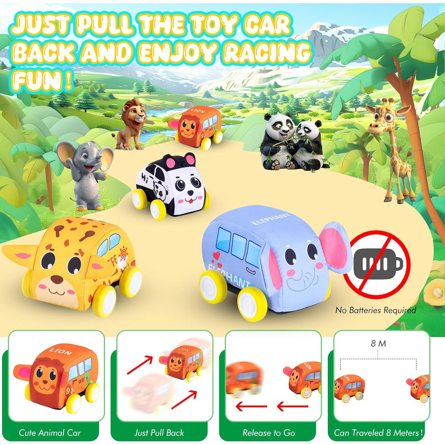 Juego de Vehículos de Retroceso Jetbotell 4 Autos Suaves