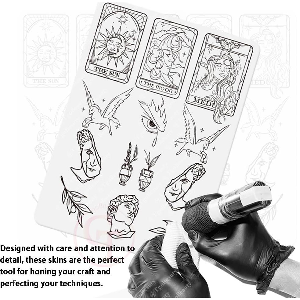 Pieles de Práctica de Tatuaje TgoBeauty Doble Cara 2pcs