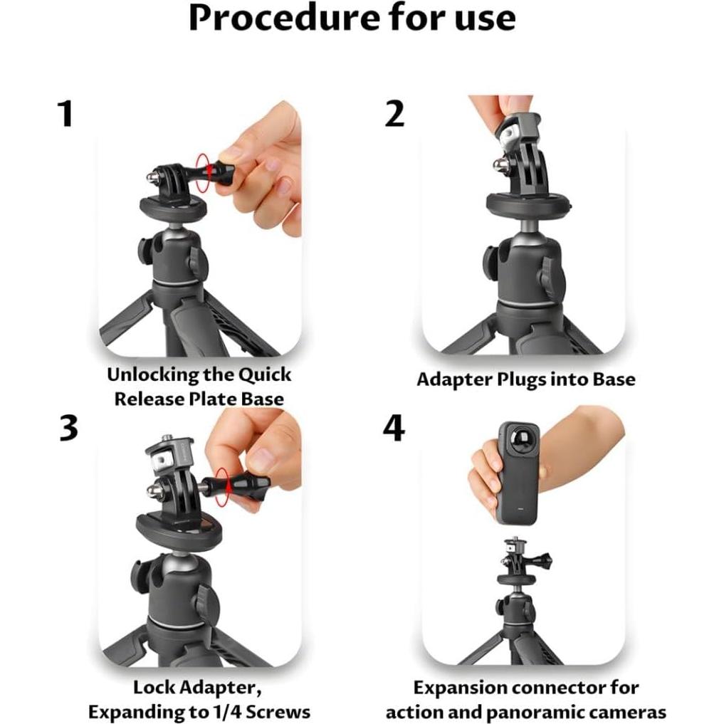 Adaptador de Montaje para Cámara PUKOKO 1/4" Aluminio CNC