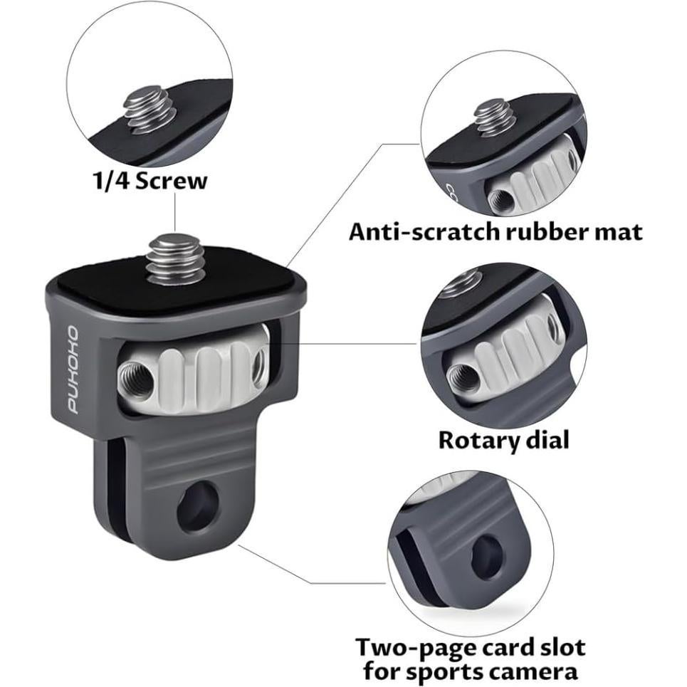 Adaptador de Montaje para Cámara PUKOKO 1/4" Aluminio CNC