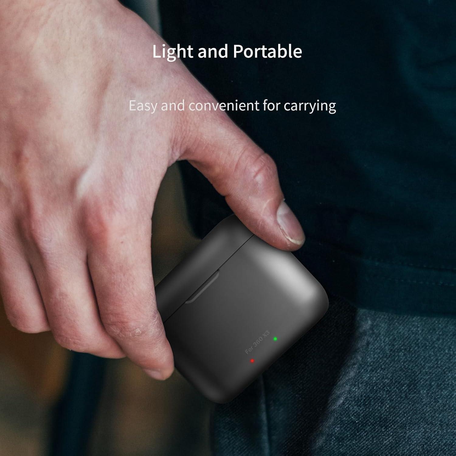 2 Baterías de Reemplazo 1800mAh + Hub Carga Insta 360 X3