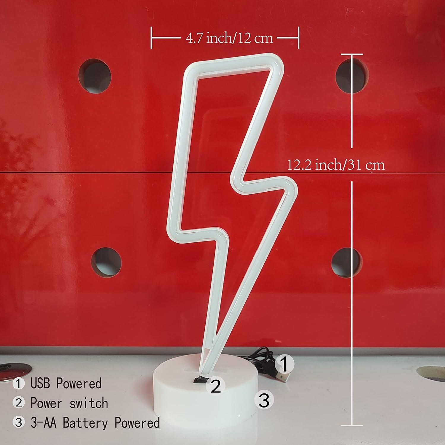 Señal de Neón Relámpago JYWJ LED Azul con Soporte USB