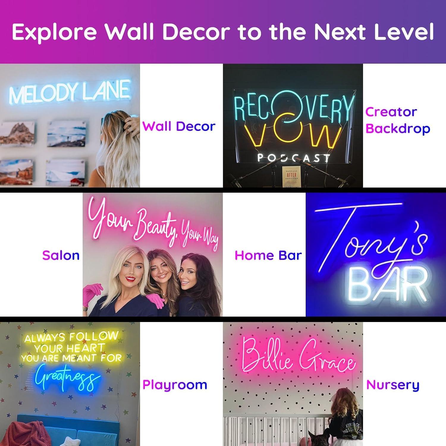 Cartel de Neón Personalizado Trescreyo 40.64x15.24 cm