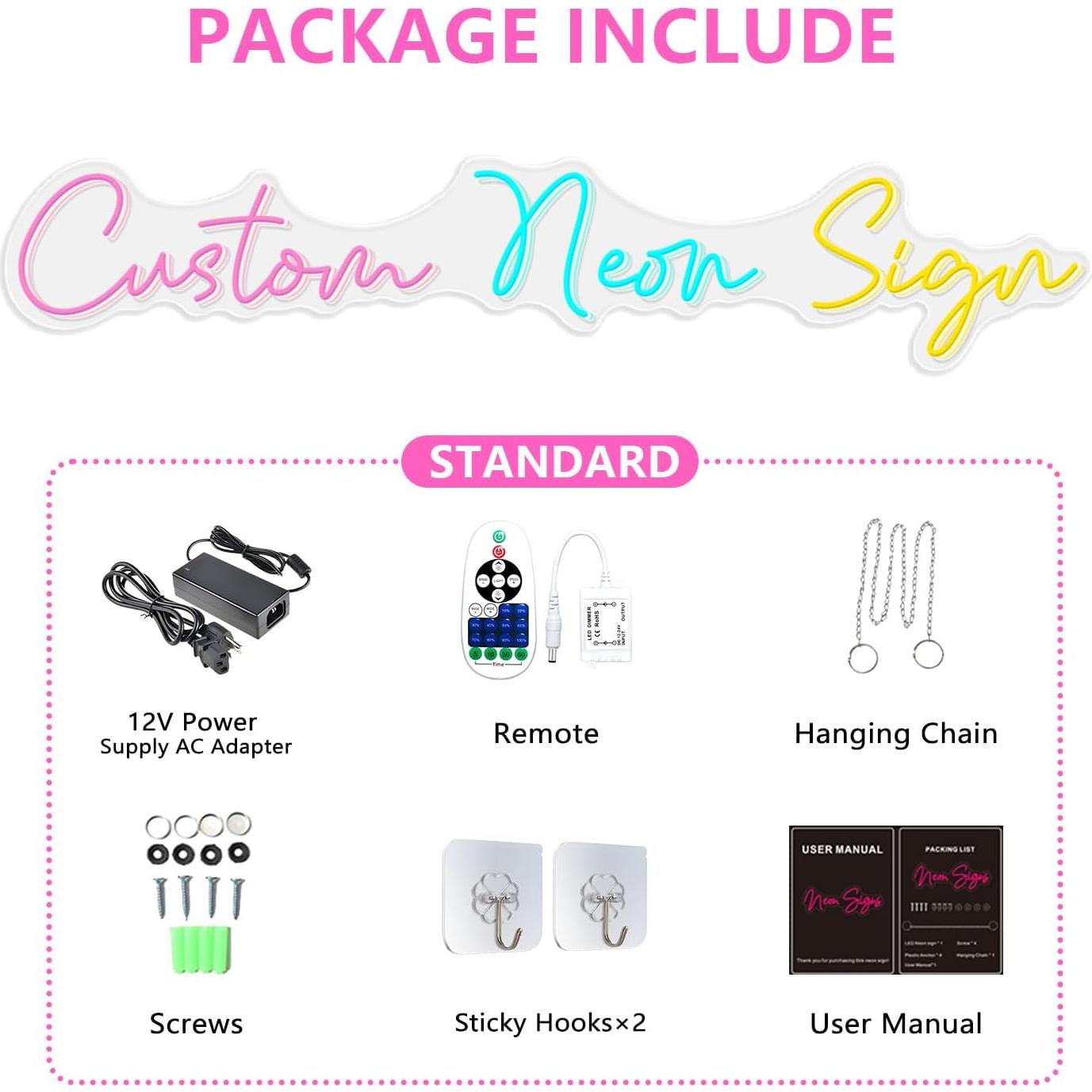 Cartel de Neón Personalizado IP68 con Control Remoto 61x30.5cm