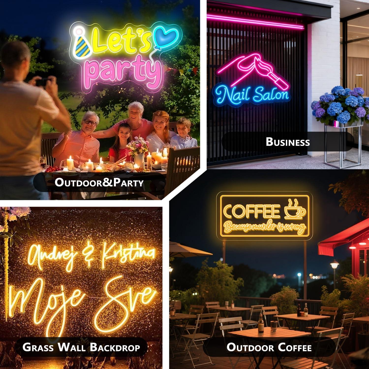 Cartel de Neón Personalizado IP68 con Control Remoto 61x30.5cm