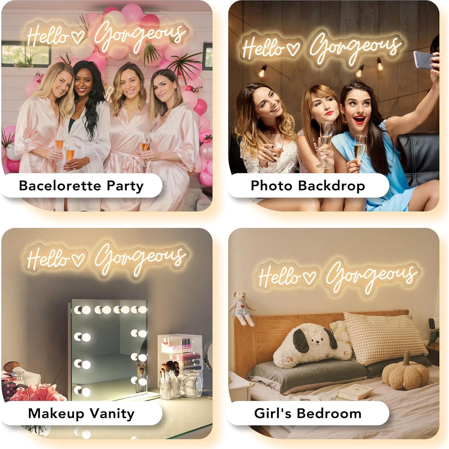 Letrero de Neón LED Hola Preciosa Trescreyo 66 cm Regulable