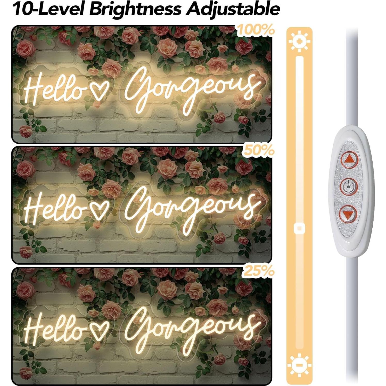 Letrero de Neón LED Hola Preciosa Trescreyo 66 cm Regulable