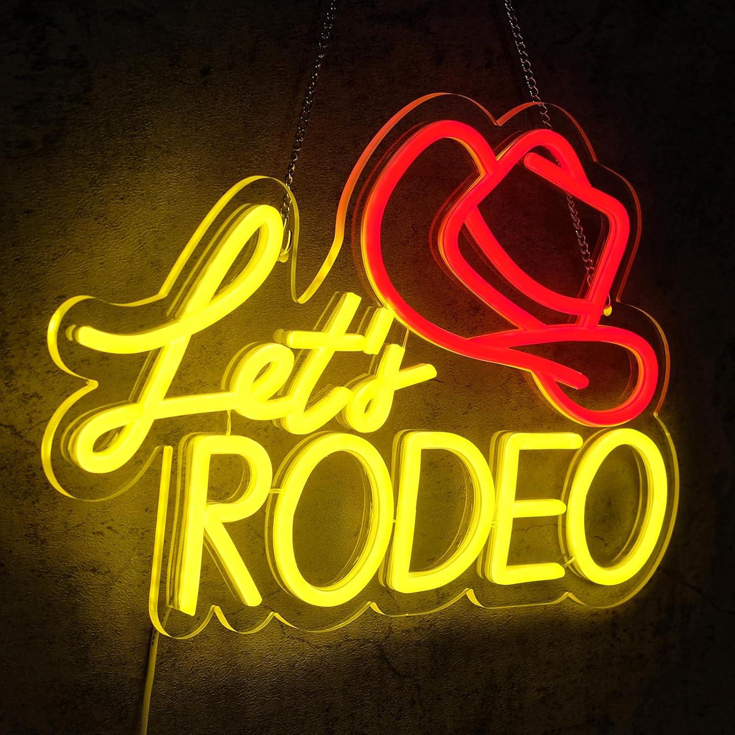 Letrero de Neón LED Virlusy Let's Rodeo Dimmable 43x30cm