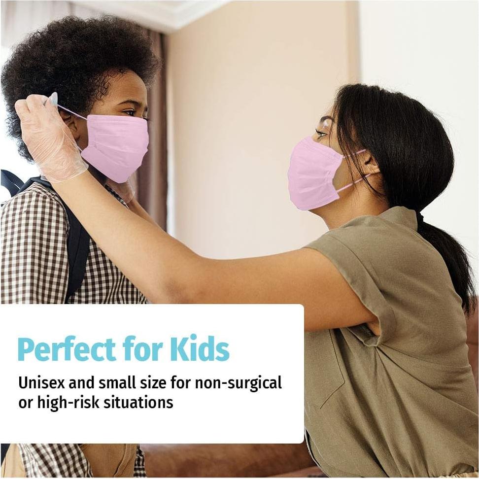 Mascarillas Desechables HoMedics Pequeñas 3 Capas Rosa 50 Unidades