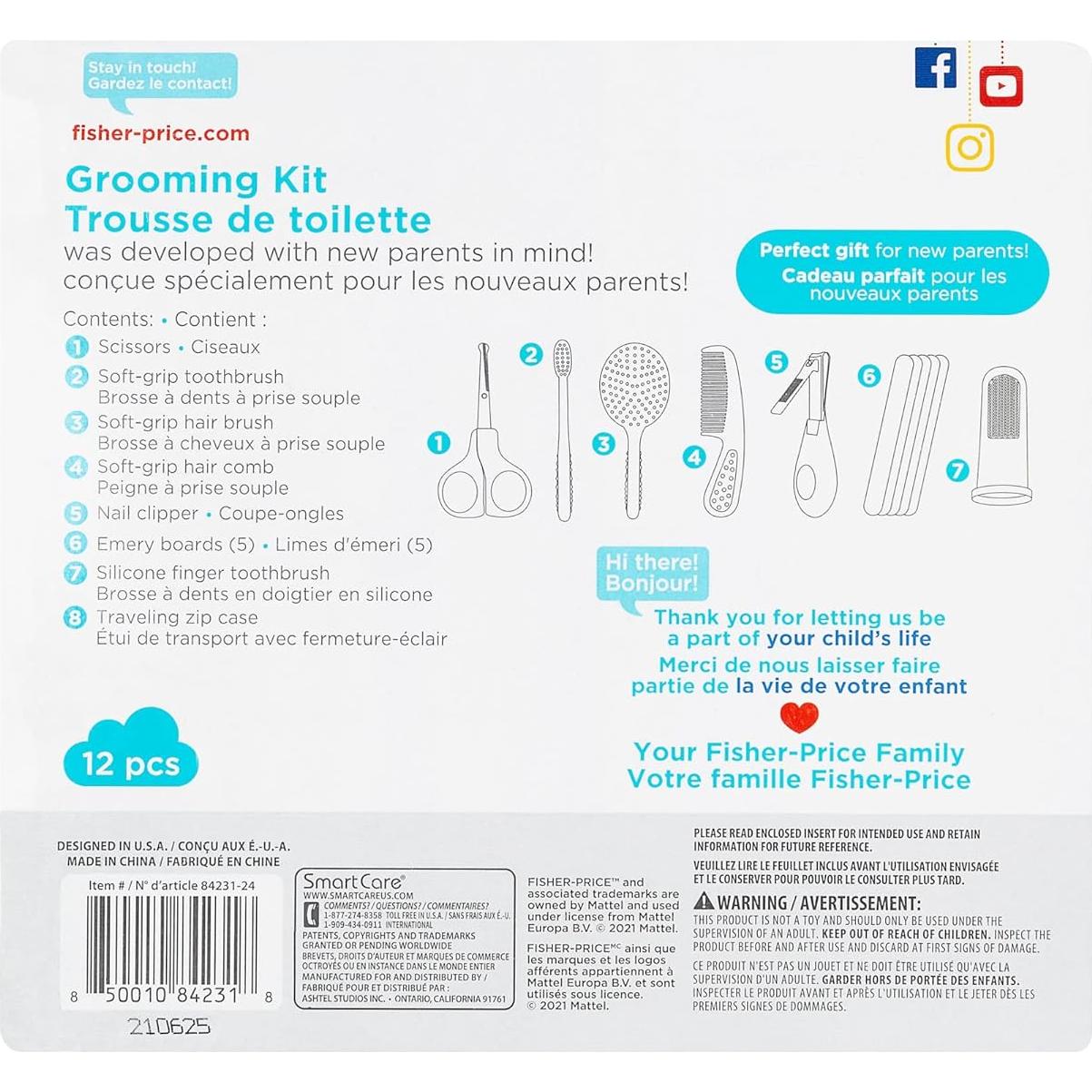 Kit de Aseo para Bebés Smart Care Fisher-Price 12 Piezas