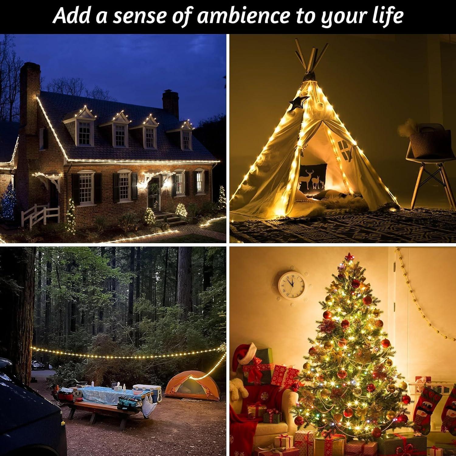 Luces de Cuerda Janhaley 10m USB RGB + Luz Cálida Impermeables