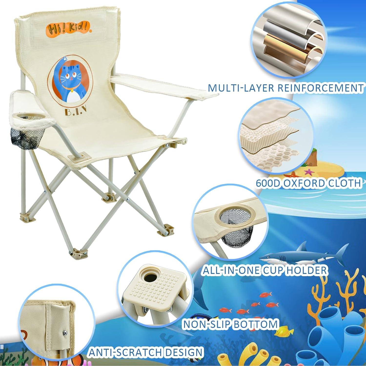 Sillas de Camping para Niños BUSYSIR con Paraguas Plegables