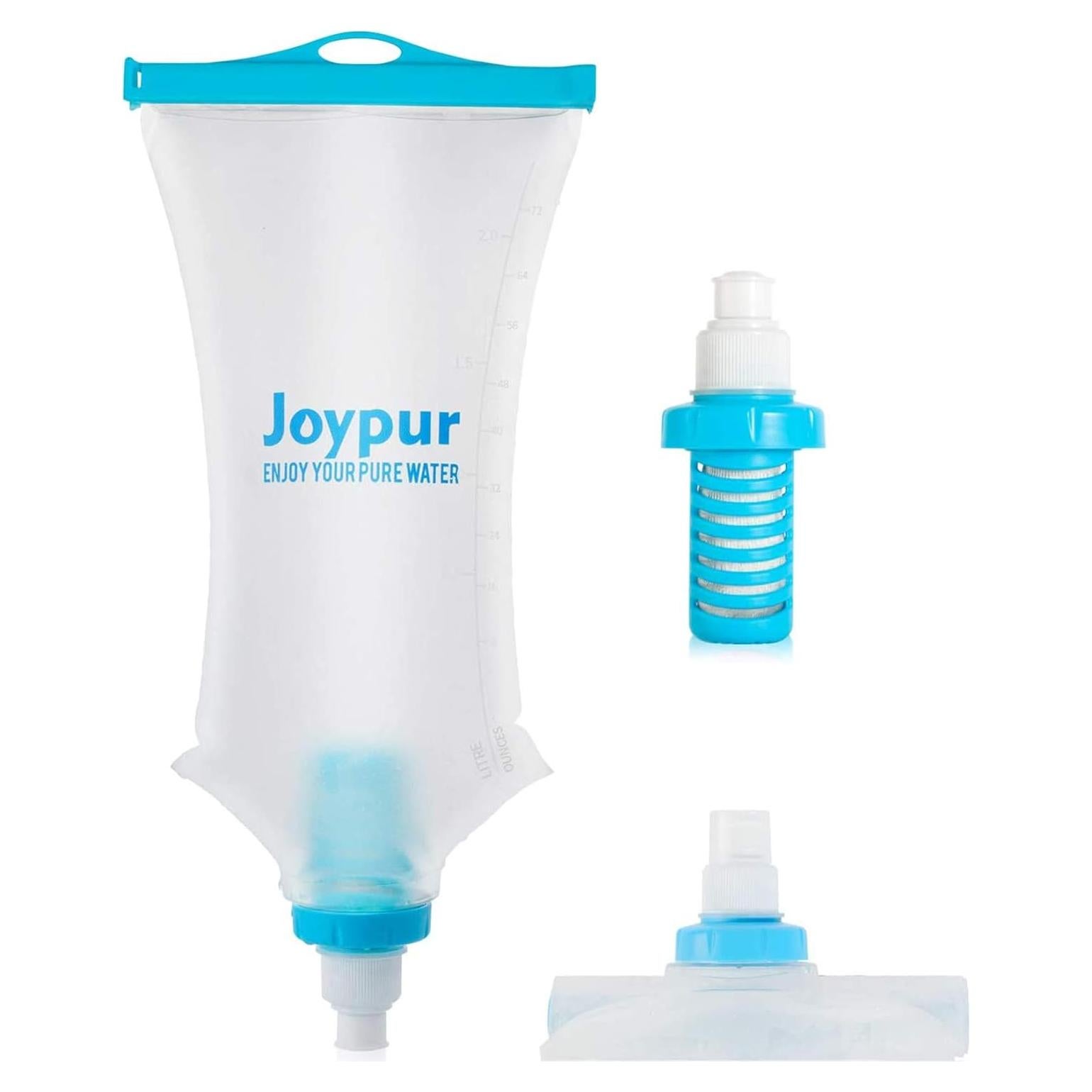 Botella de Agua Filtrada Plegable Joypur 2L Azul para Camping