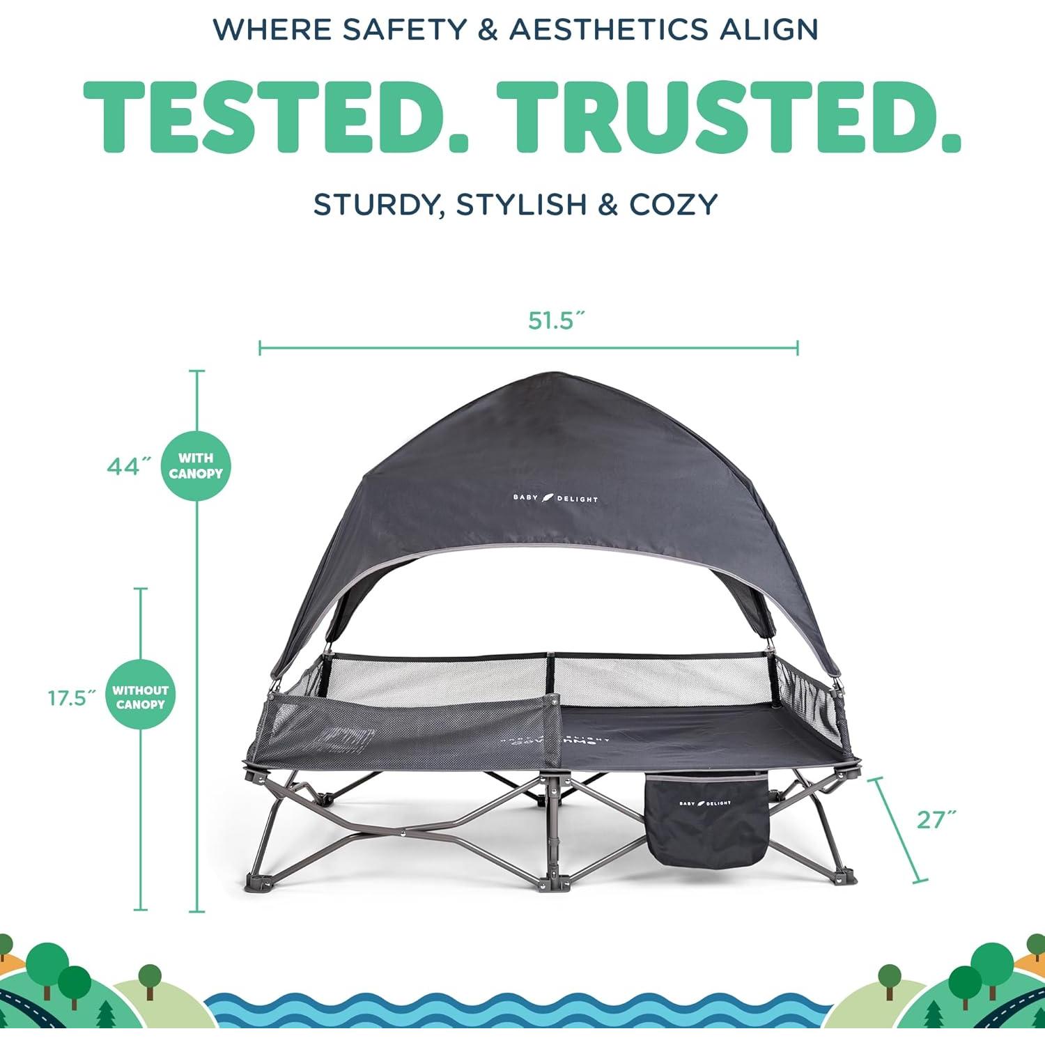 Cuna portátil Baby Delight Bungalow Deluxe Gris 4.66 kg