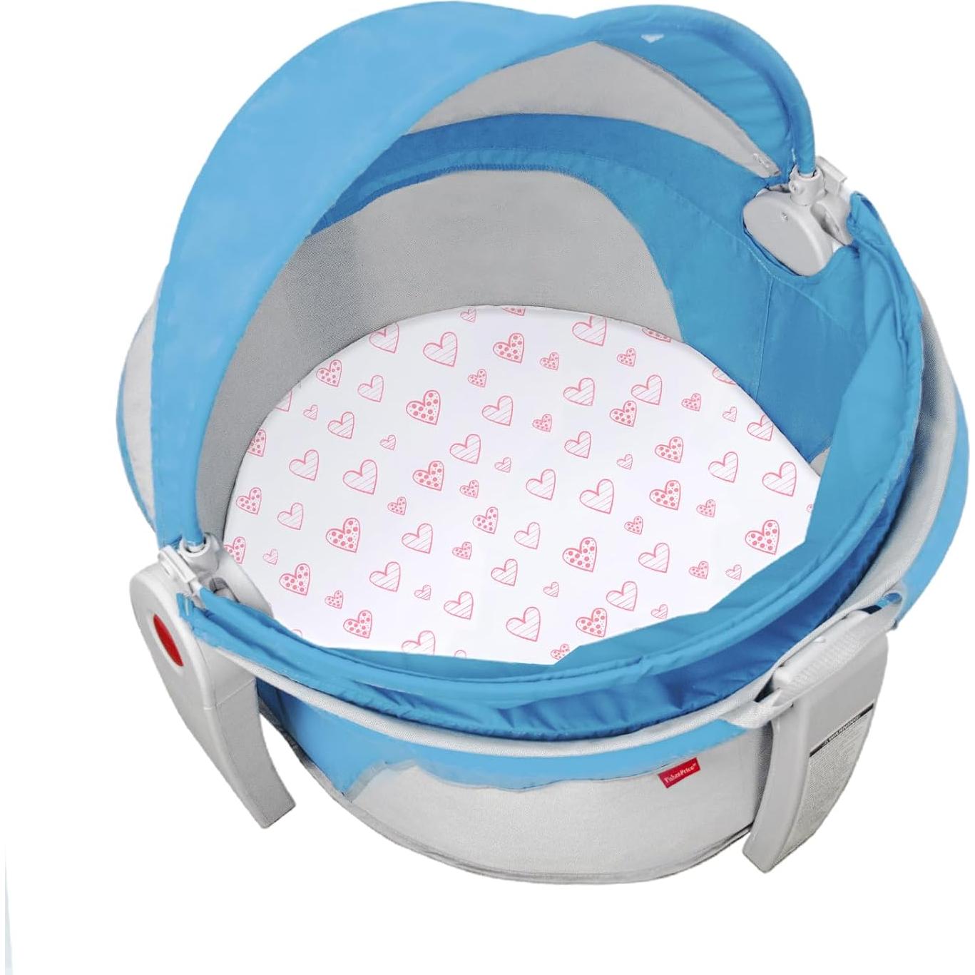 Sábanas para Cuna Biloban 2 Piezas Algodón Rosa Corazones