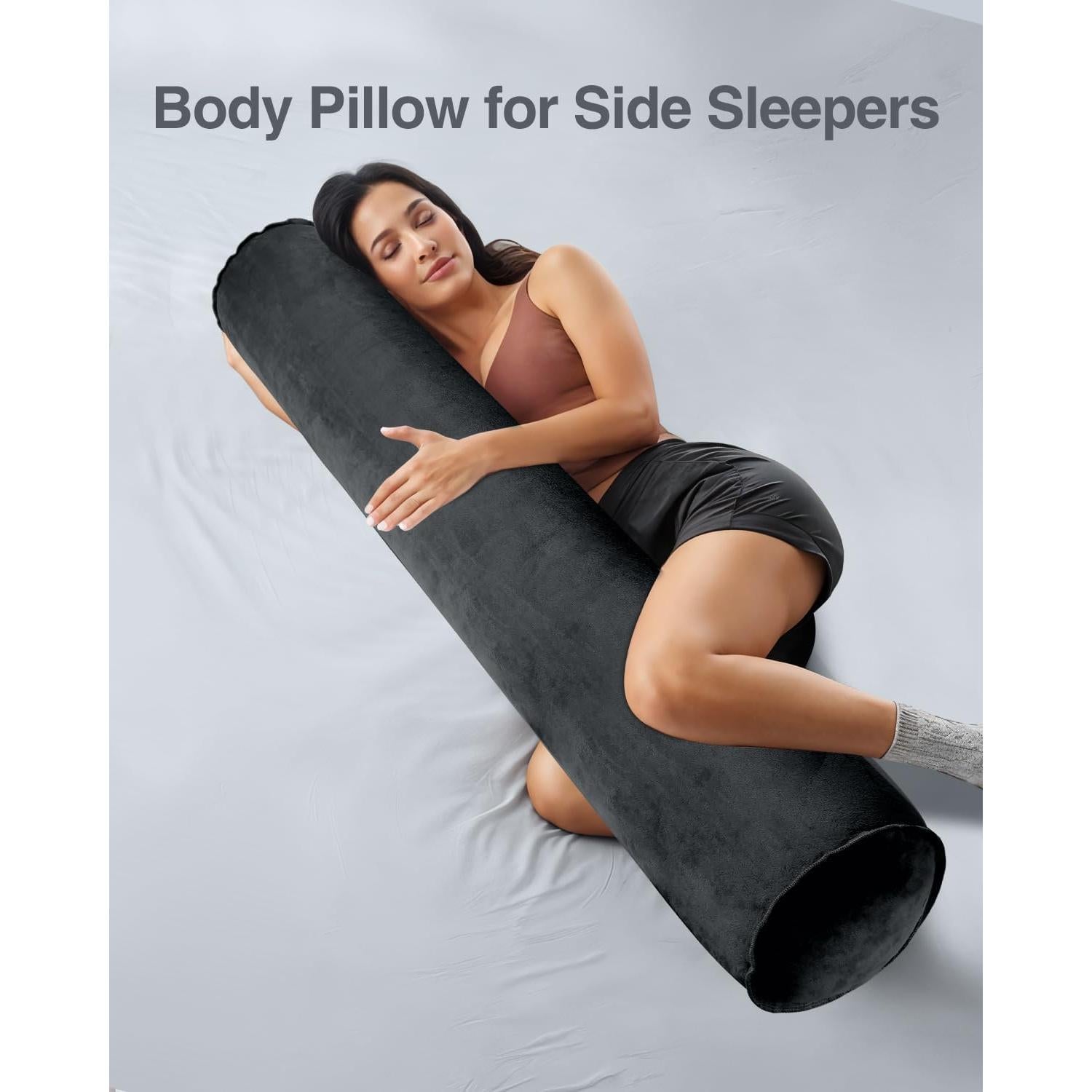 Almohada Corporal Inflable Luxtude 120 cm Negra para Dormir