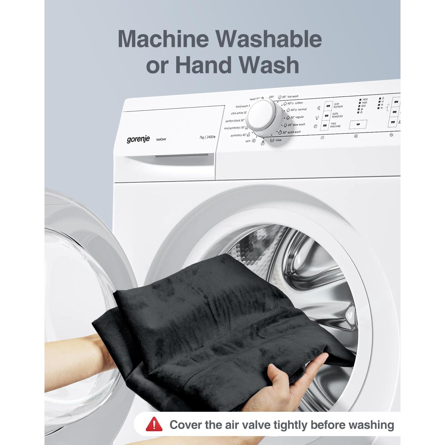 Almohada Corporal Inflable Luxtude 120 cm Negra para Dormir