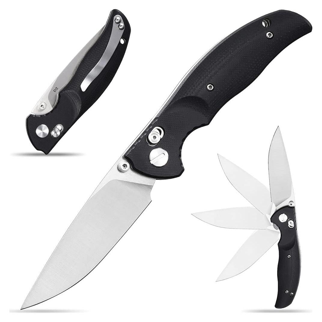 Cuchillo Plegable Eafengrow EF3 D2 Mango G10 19.7 cm Negro