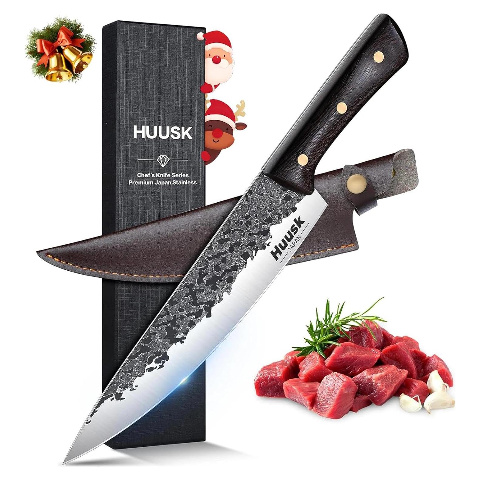 Cuchillo de Chef Huusk 22 cm Acero al Carbono Forjado a Mano