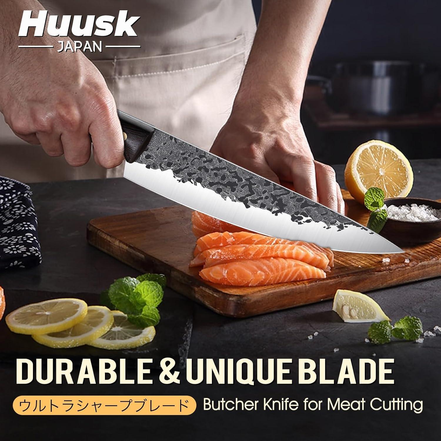 Cuchillo de Chef Huusk 22 cm Acero al Carbono Forjado a Mano