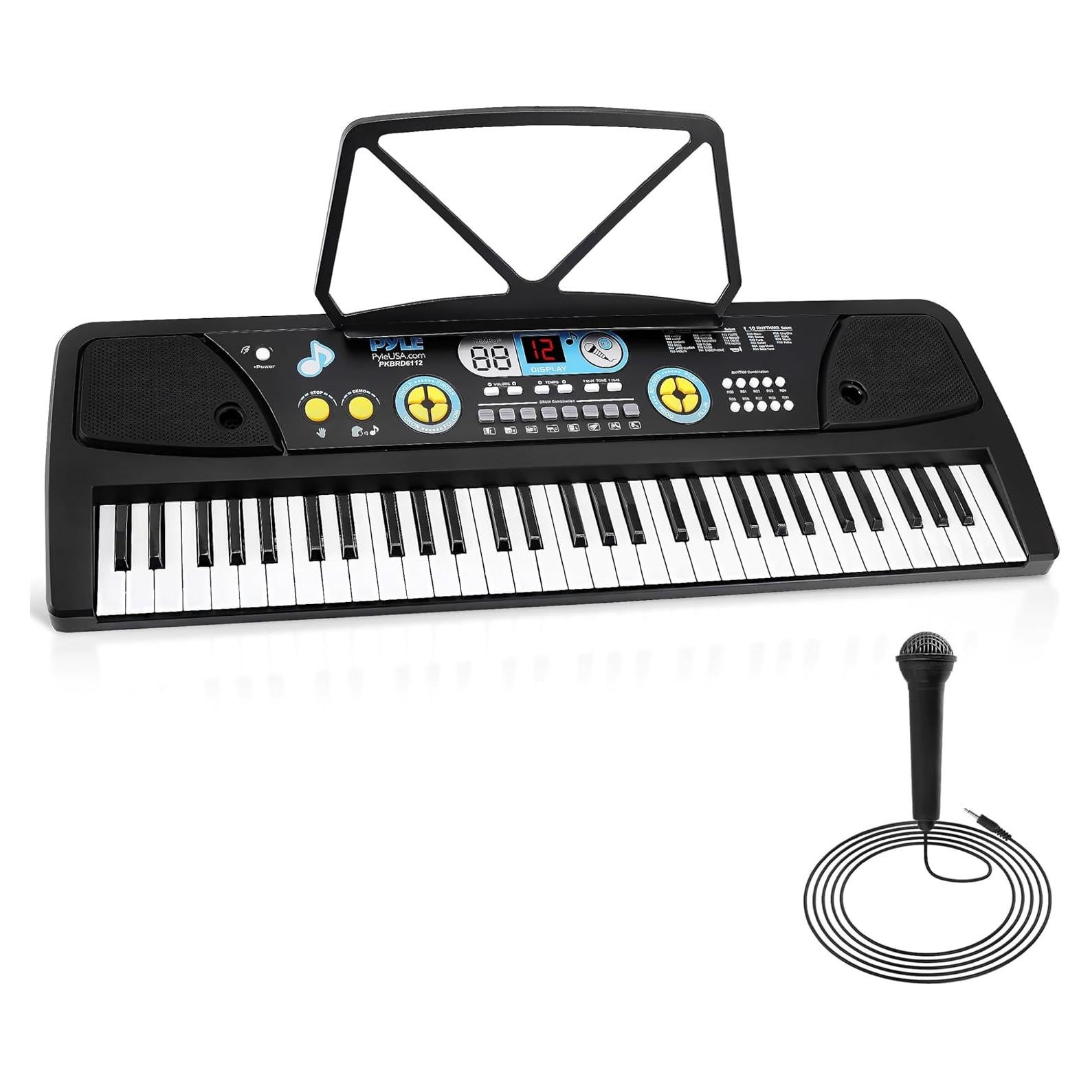 Teclado Eléctrico Pyle PKBRD6112 61 Teclas Karaoke Portátil
