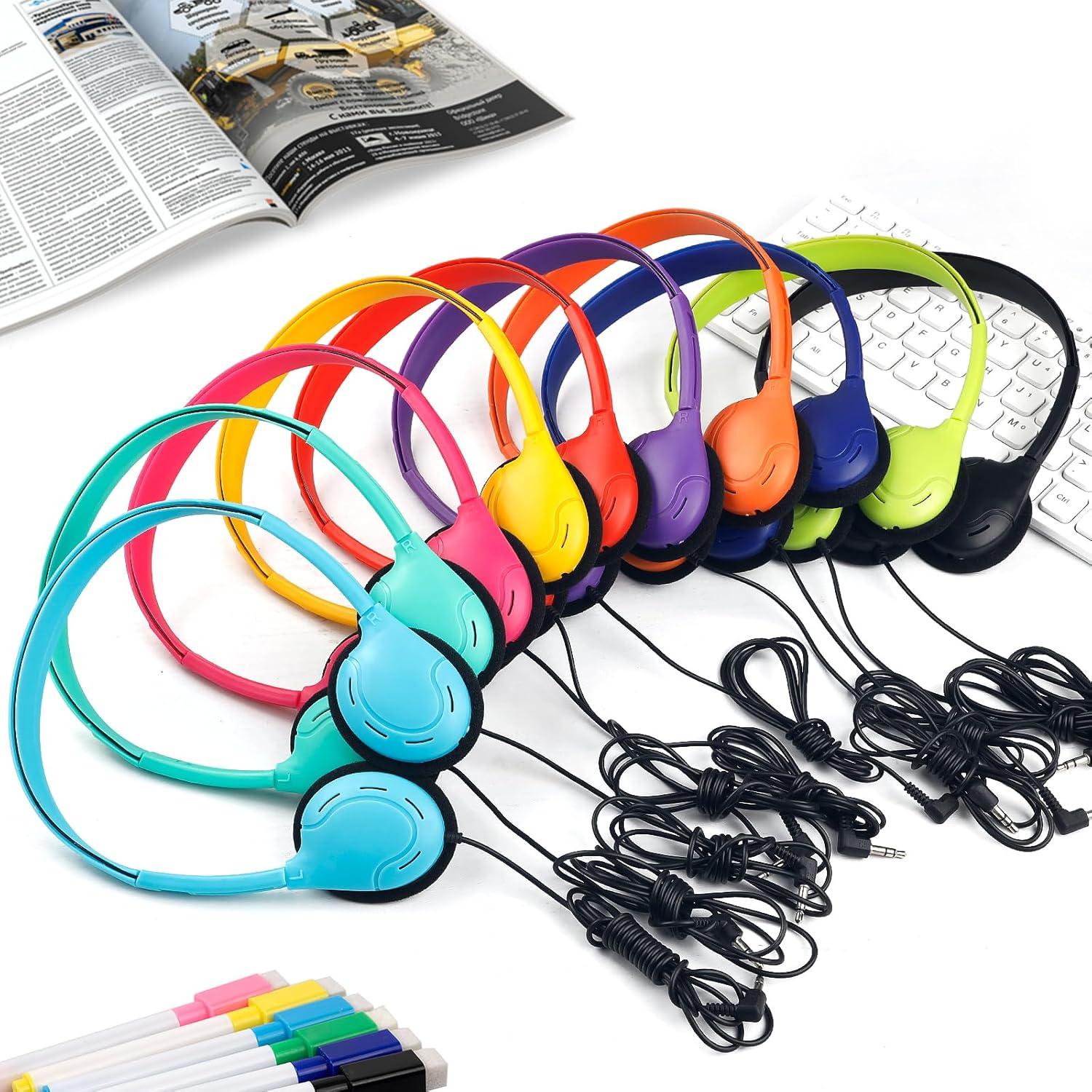 Auriculares para Niños ZNXZXP Paquete de 10 Colores 3.5mm