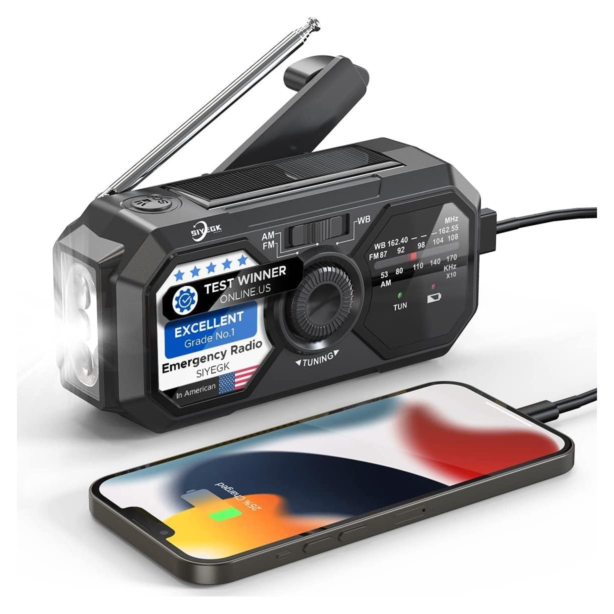 Radio Meteorológica de Emergencia SIYEGK Solar 3500mAh