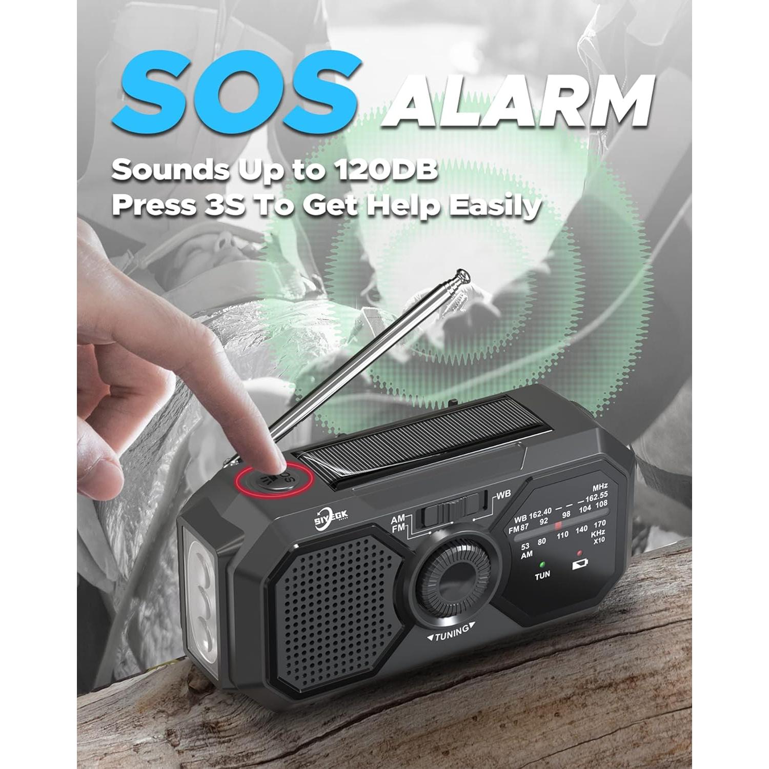 Radio Meteorológica de Emergencia SIYEGK Solar 3500mAh