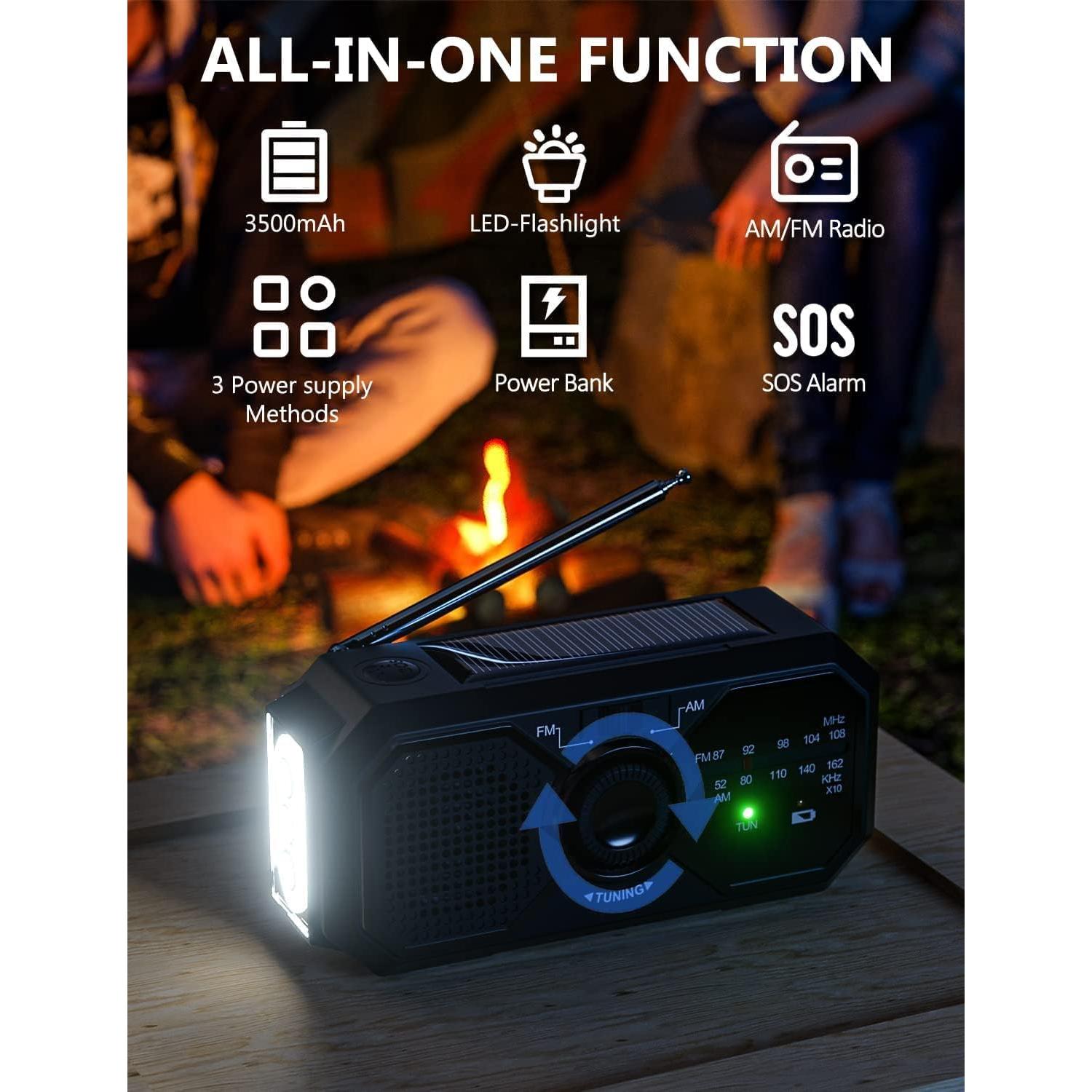 Radio Meteorológica de Emergencia SIYEGK Solar 3500mAh