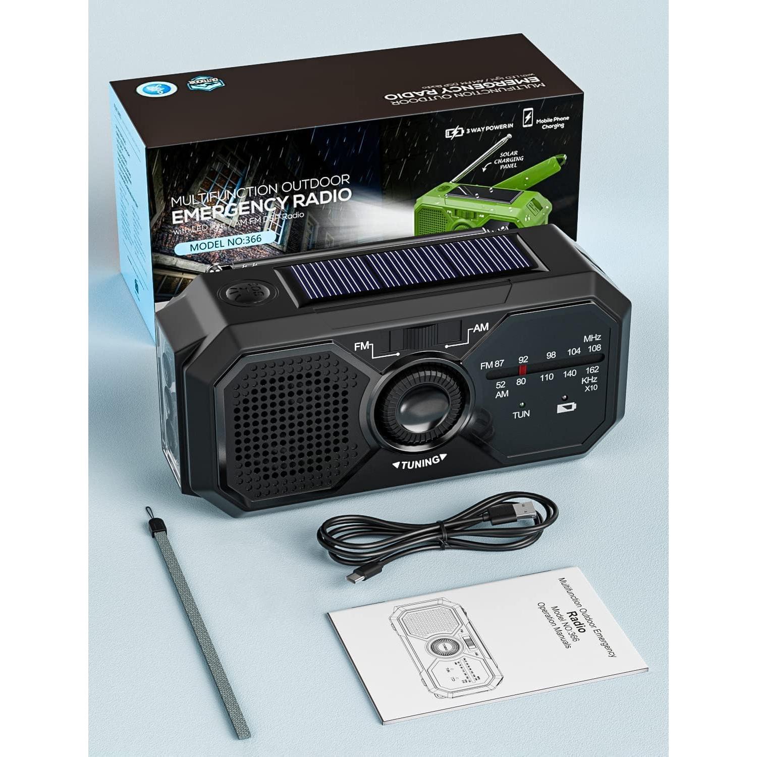 Radio Meteorológica de Emergencia SIYEGK Solar 3500mAh