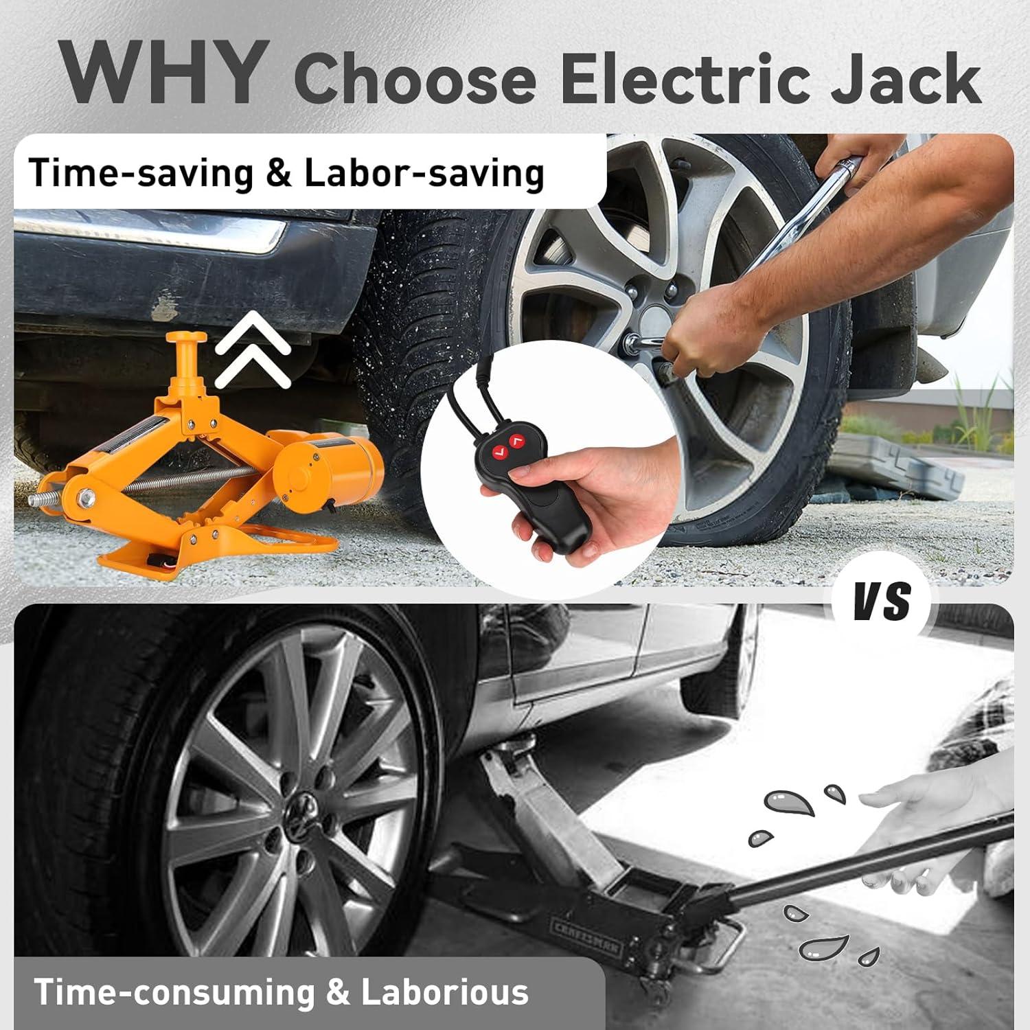 Gato Eléctrico ROGTZ 2 Toneladas 12V con Luz LED y Accesorios