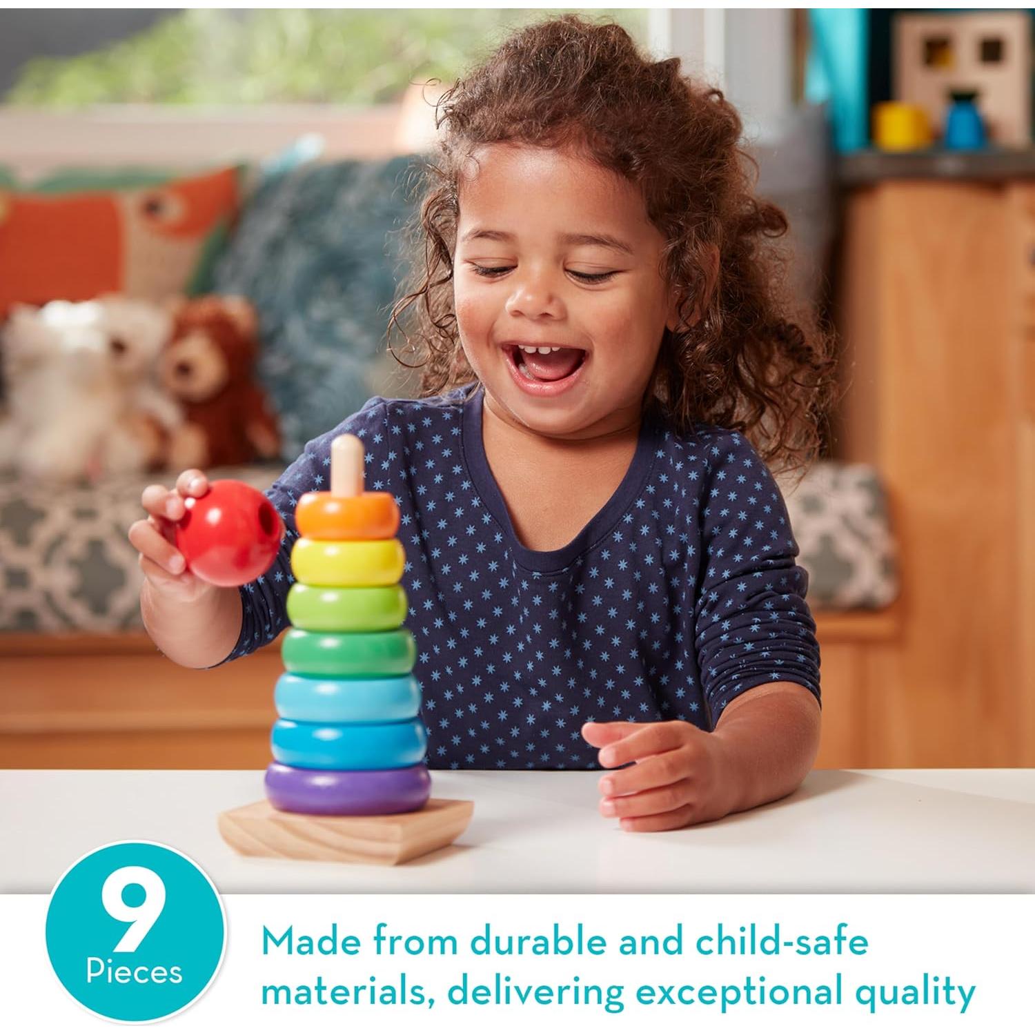 Juguete Apilador de Anillos de Madera Melissa & Doug 18 meses a 3 años