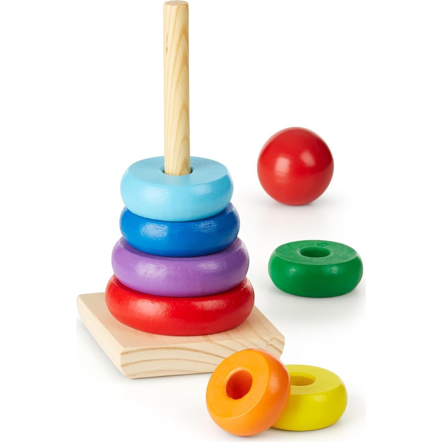 Juguete Apilador de Anillos de Madera Melissa & Doug 18 meses a 3 años