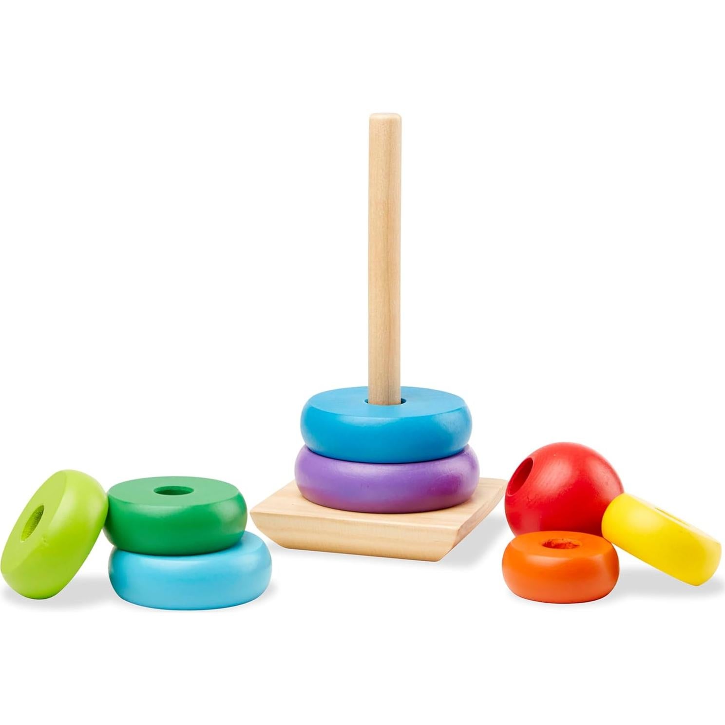 Juguete Apilador de Anillos de Madera Melissa & Doug 18 meses a 3 años