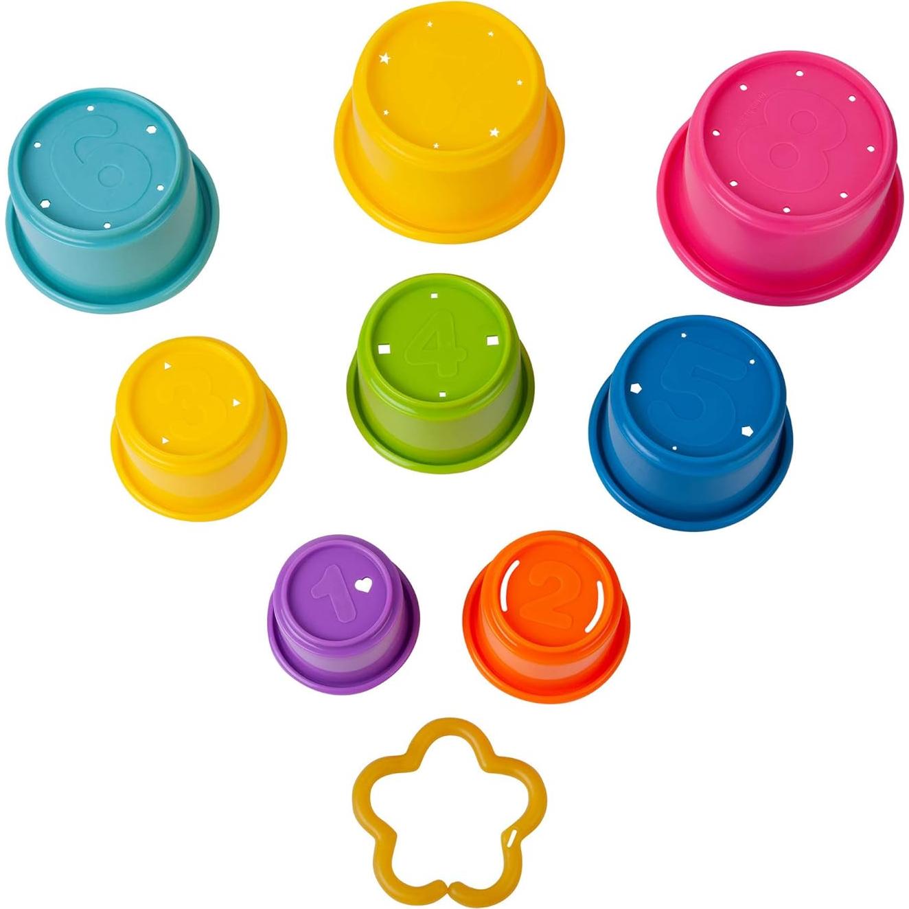 Tazas Apilables Coloridas El Primer Año - 8 Unidades