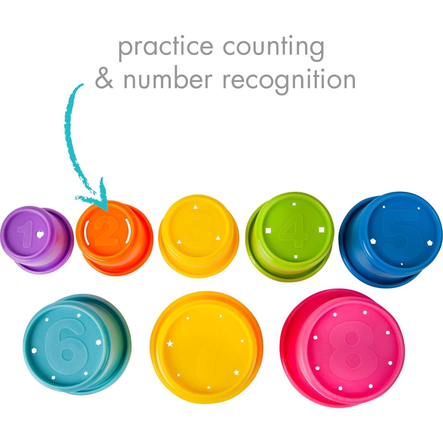 Tazas Apilables Coloridas El Primer Año - 8 Unidades